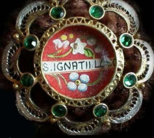 Relic of St. Ignatius of Loyola in a silver filigree theca